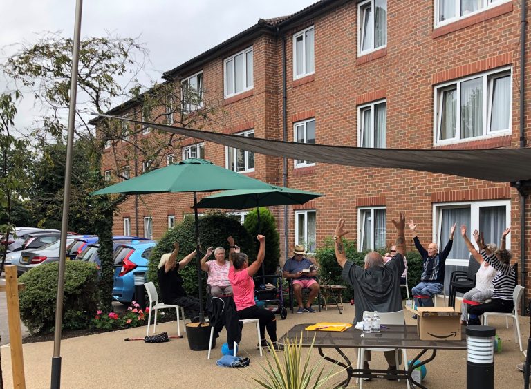 Exercising outside---Cherry Tree Court