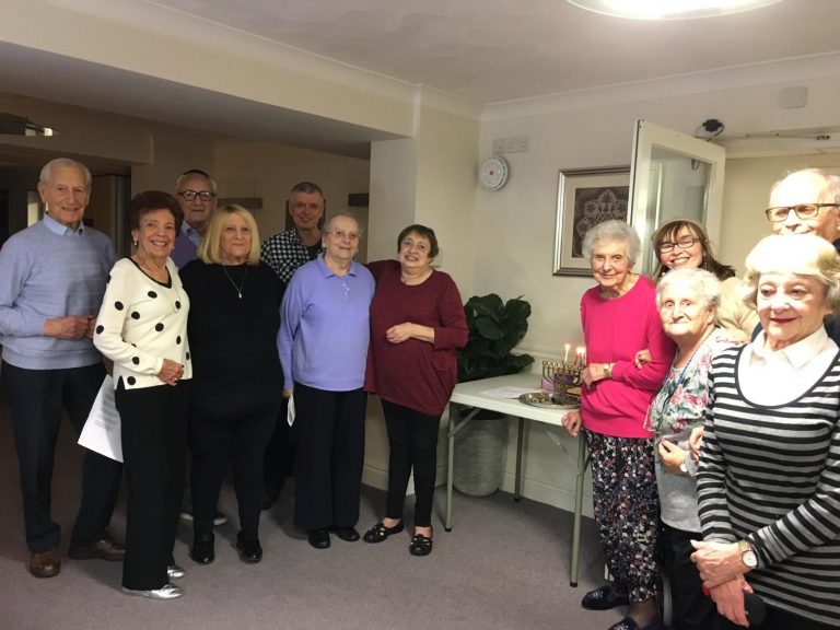 Chanukah lighting-- Milne Court